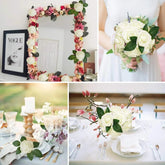 10 - 200PCS Artificial Rose Flower Silk White Rose Realistic Fake Roses with Long Stems for Party Home Wedding Valentine Birthday - Xprespick